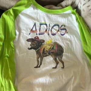 Adios chihuahua baseball tee